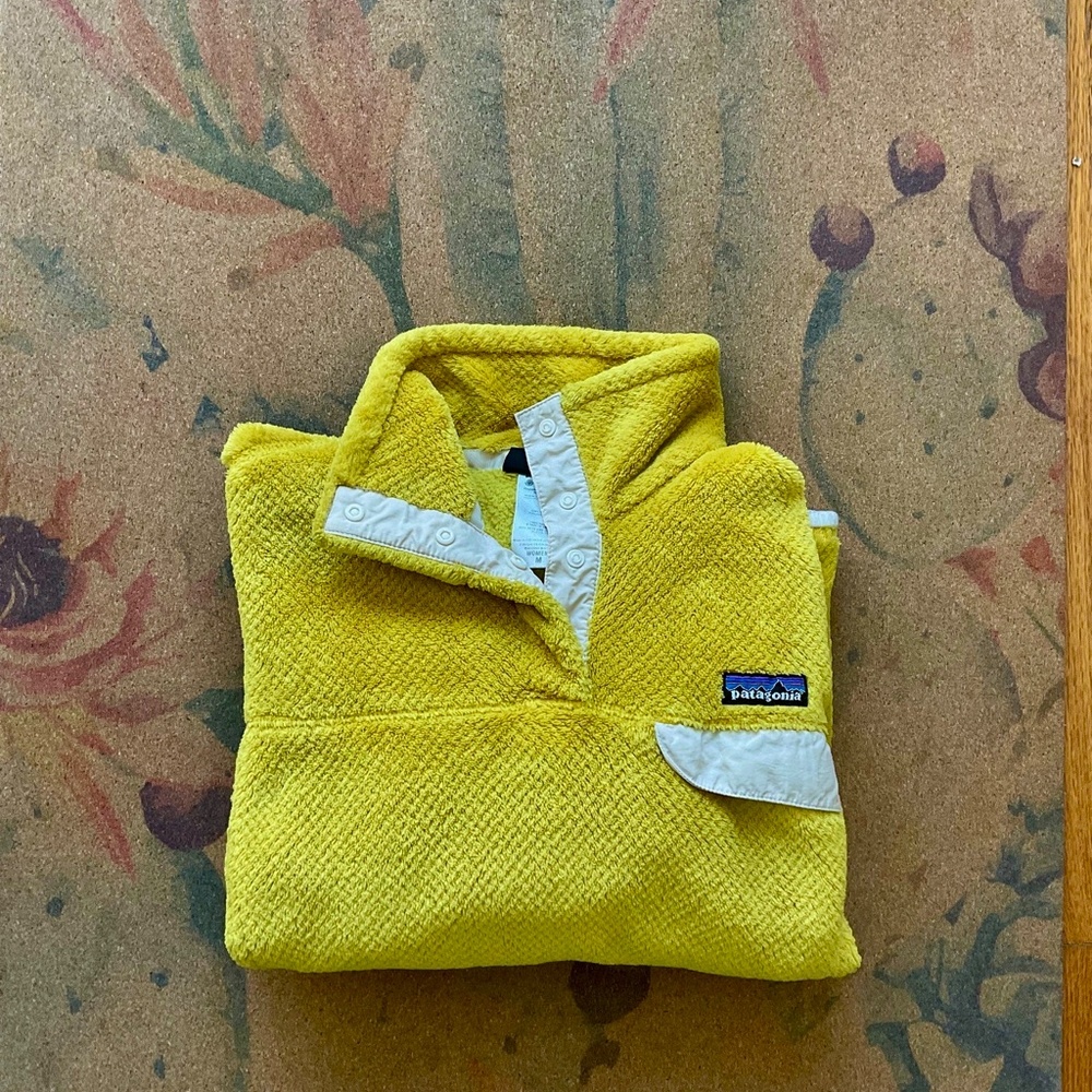 🌈 PATAGONIA Gold Yellow Retool Snap T Fleece Pullover EUC!